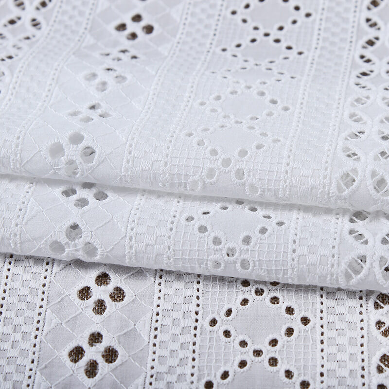 Embroidered Fabric Dress Cutwork 100% Cotton for Women's Wear Wholesal 5